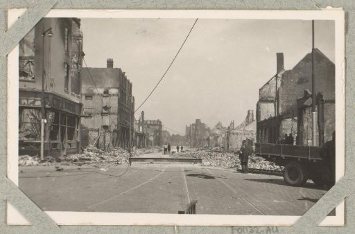 Ruins near the Jonker Fransstraat, seen from the Goudse Singel in Rotterdam