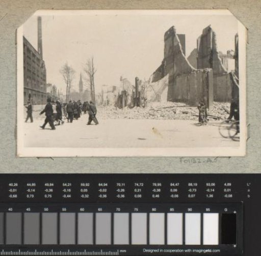 Ruins of buildings on the Hugo de Grootstraat in Rotterdam
