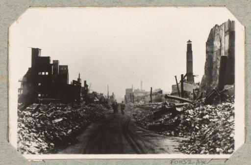 Ruins of buildings on the Hoogstraat in Rotterdam
