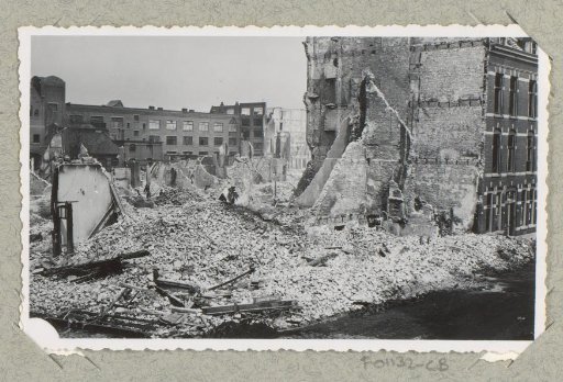 Ruins of buildings on the Aegidiusstraat in Rotterdam