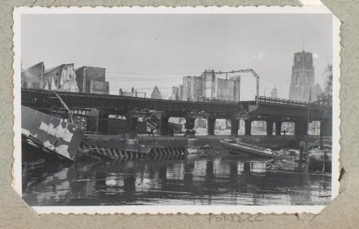 Ruins around the bridge at the Kolk in Rotterdam