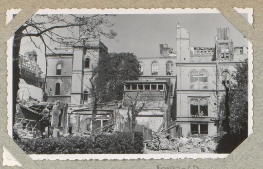 Damage to the Coolsingel Hospital in Rotterdam