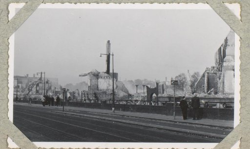 Ruins around the bridge at the Boompjes in Rotterdam