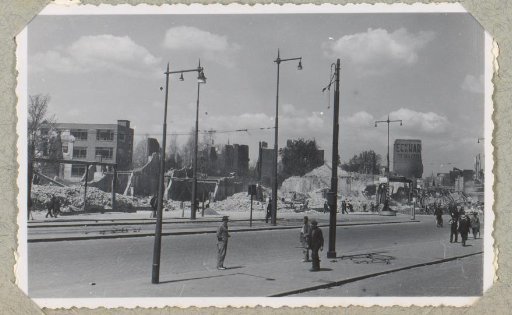 Ruins around the corner of the Coolsingel and the Kruiskade in Rotterdam