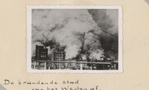 View of Rotterdam with smoke clouds over the city