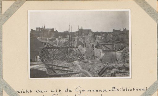 Ruins along the Goudse Singel in Rotterdam, seen from the Municipal Library