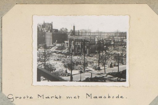 Ruins at the Grote Markt near the Maasbode in Rotterdam