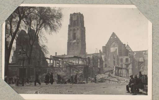 Ruins around the Great or Saint Lawrence Church in Rotterdam