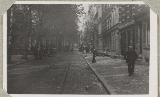 Rubble from the bombing in the Diergaardelaan in Rotterdam