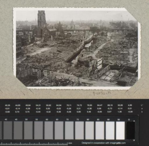 View of the ruins on the (Korte) Hoogstraat, the Hang and the Steiger in Rotterdam