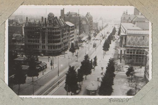 Street view with ruins in Rotterdam
