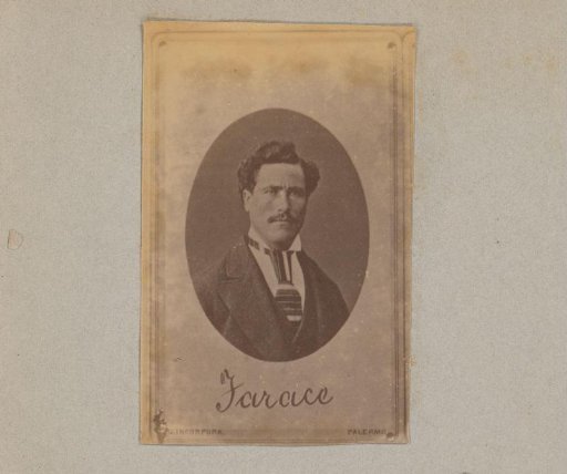Photographic reproduction of a carte-de-visite of 'Farace', Sicilian brigand, by Giuseppe Incorpora