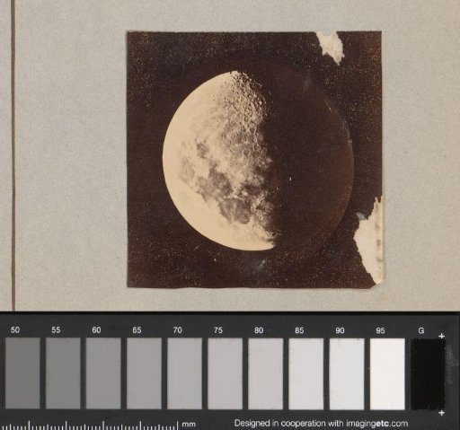 Photographic reproduction of a photo by Warren de la Rue of spots on the moon