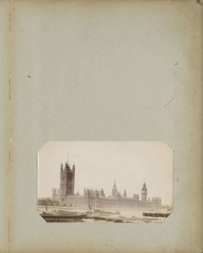 View of the Houses of Parliament and Big Ben in London with ships in the foreground