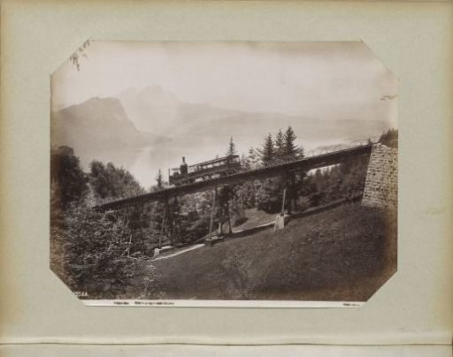 Train set on the Schnurtobel Bridge of the Rigi Railway