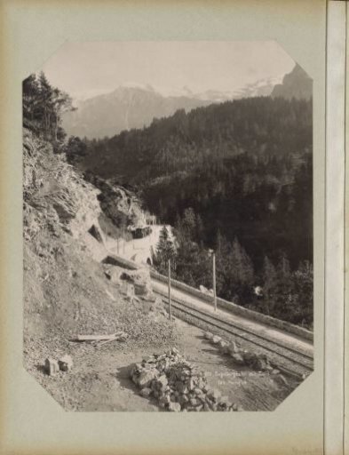 View of the Engelberg Railway with the Titlis mountain in the background