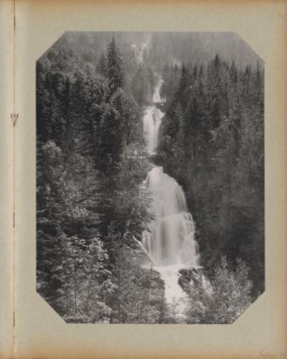 View of the Giesbach Waterfalls in Switzerland