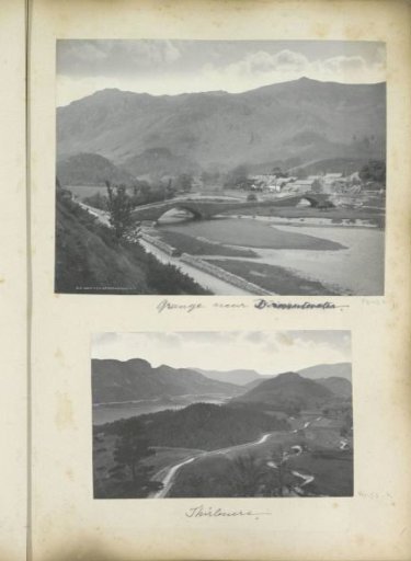 Landscape with mountains and road at Thirlmere