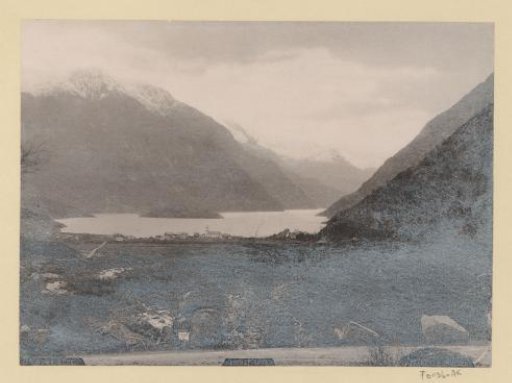Fjord Landscape with Village in Norway