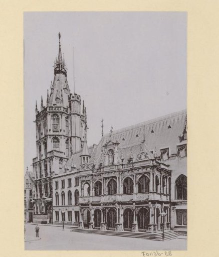 Exterior of the Town Hall of Cologne with loggia