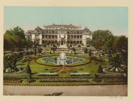 View of the Gesellschaftshaus (Banquet Hall) with Fountain in Front in the Palm Garden of Frankfurt