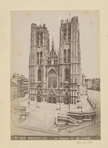Exterior of the Cathedral of Saint Michael and Saint Gudula in Brussels