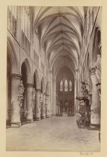 Nave of the St. Michael and St. Gudula Cathedral in Brussels