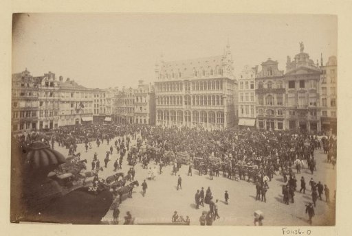 Crowd on the Grand Place of Brussels