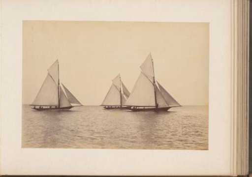 Three sailing ships, including the Encore, Yvonne and Woodcock, launched