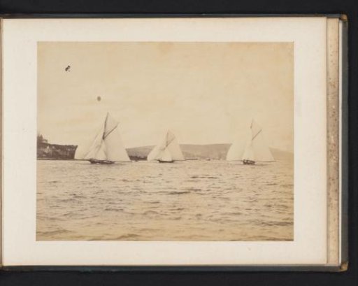 Sailing ships the Velizee, Dragon and Clarissa afloat