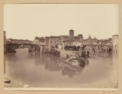 View of the Tiber Island in Rome