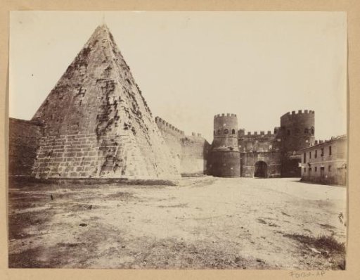 Pyramid of Gaius Cestius and the Porta Ostiense (Porta San Paolo) in Rome