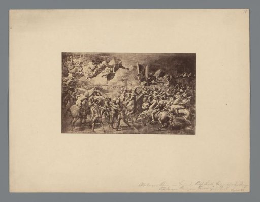 Photographic reproduction of (possibly) a fresco, depicting Attila before the gates of Rome