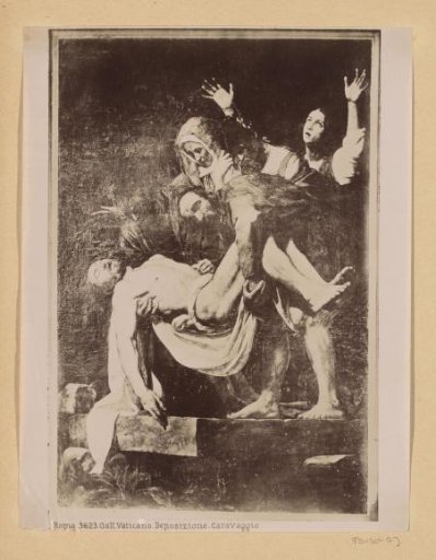 Photographic reproduction of the painting The Deposition by Caravaggio
