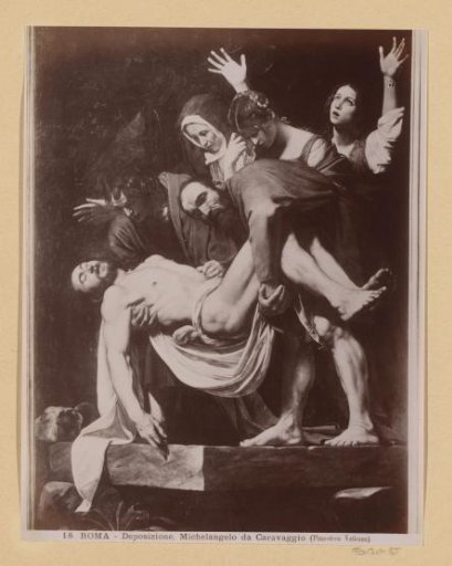 Photographic reproduction of the painting The Deposition by Caravaggio