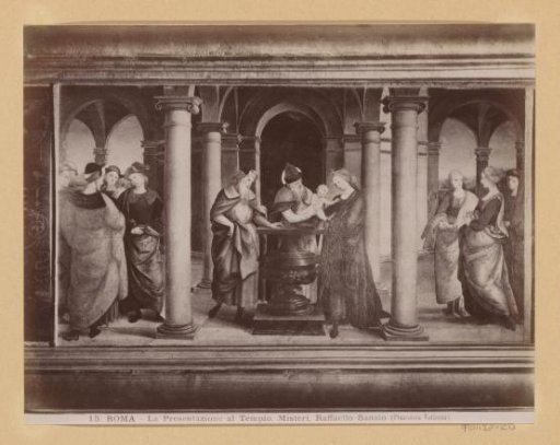 Photographic reproduction of a painting by Raphael, depicting the Presentation of Christ in the Temple