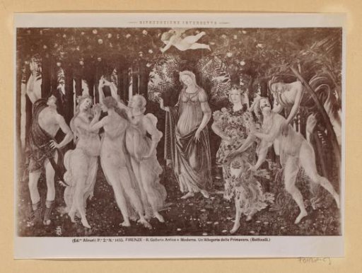 Photographic reproduction of the painting La Primavera by Botticelli