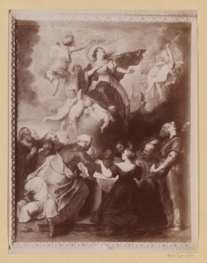 Photographic reproduction of (possibly) a painting, depicting the Assumption of Mary