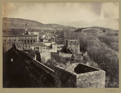 View of Granada and the Sierra Nevada, with the Alhambra on the left