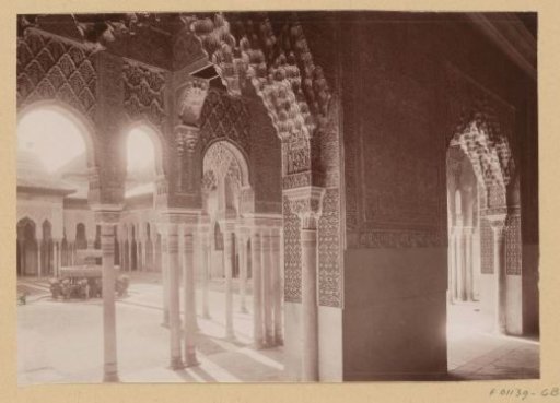 Patio de los Leones with fountain in the Alhambra, Granada