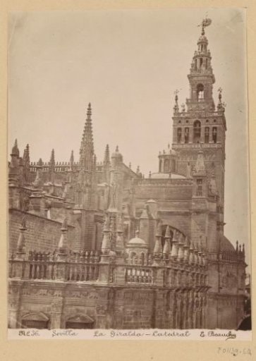 View of the Giralda near the cathedral of Seville