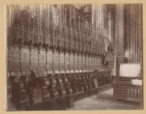 Choir stalls in the Cathedral of the Holy Cross and Saint Eulalia in Barcelona