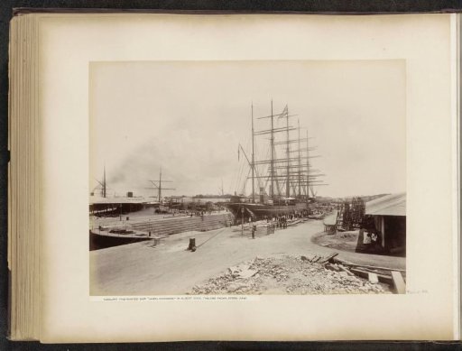 Five-master 'Maria Rickmers' in the Albert Dock of the Tanjong Pagar Dock Co. Ltd. in Singapore
