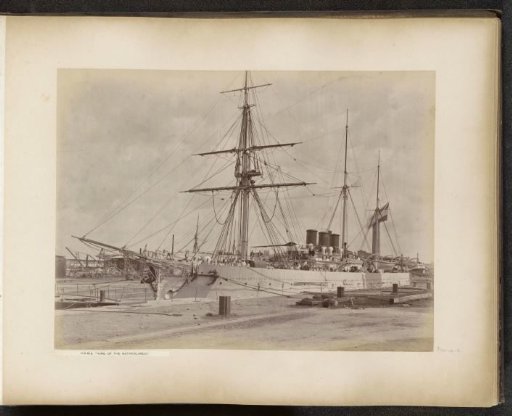 Dutch ship in a dock of the Tanjong Pagar Dock Co. Ltd. in Singapore