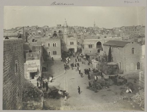 Street view in Bethlehem with the Abufhele photography studio on the left