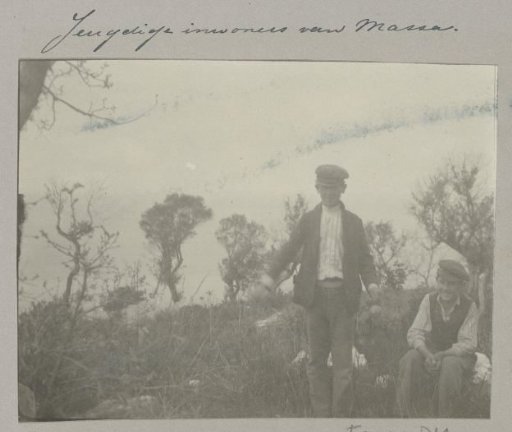 Two boys from Massa in a meadow