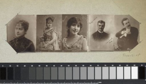 Five portraits of singers and actors: Baretta-Worms, Odesdauzas, Barety (Baretti), Regnard and Dumeny