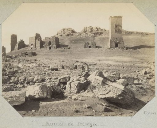 Plain with ruins in Palmyra (Syria)