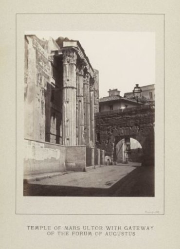 Temple of Mars Ultor with entrance gate to the Forum of Augustus in Rome
