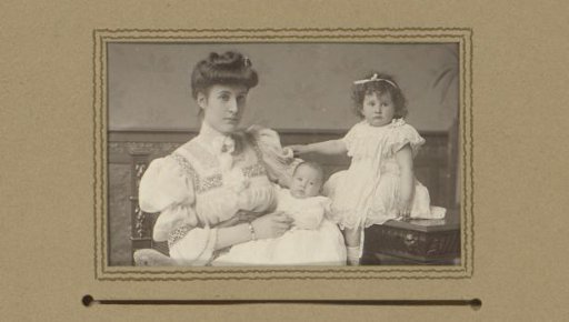 Portrait of a woman and two children
